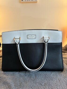 kate spade Two-Tone Black and White Leather Tote